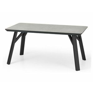 Asztal Houston 288, Beton, Fekete, 76x90x160cm, Közepes sűrűségű farostlemez, Fém kép