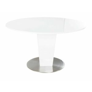 Asztal Riverton 162, Fényes fehér, 76cm, Közepes sűrűségű farostlemez, Közepes sűrűségű farostlemez, Fém kép