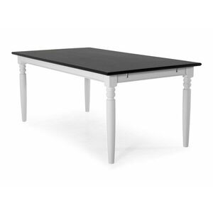 Asztal Riverton 163, Fekete, Fehér, 77x100x190cm, Közepes sűrűségű farostlemez, Váz anyaga kép