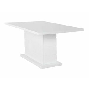 Asztal Scandinavian Choice 195, Fényes fehér, Fehér, 75x90x180cm, Hosszabbíthatóság, Közepes sűrűségű farostlemez kép