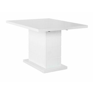 Asztal Scandinavian Choice 197, Fényes fehér, Fehér, 75x90x120cm, Hosszabbíthatóság, Közepes sűrűségű farostlemez kép