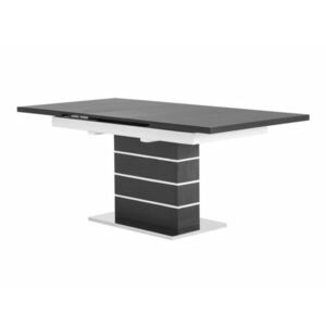 Asztal Scandinavian Choice 221, Fehér, Fekete, 75x90x140cm, Hosszabbíthatóság, Közepes sűrűségű farostlemez kép