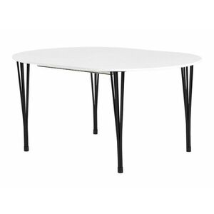 Asztal Charleston 102, Fekete, Fehér, 75x110x160cm, Hosszabbíthatóság, Közepes sűrűségű farostlemez, Fém kép