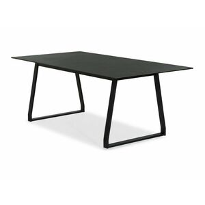 Asztal Concept 55 116, Fekete, Sötétszürke, 75x100x200cm, Kerámia, Fém kép