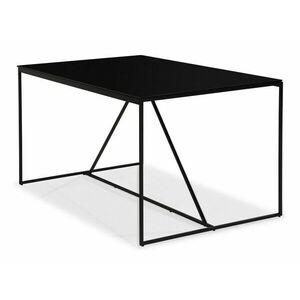 Asztal In Living 249, Fekete, 76x90x140cm, Üveg, Fém kép