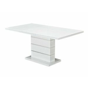 Asztal Scandinavian Choice 780, Fényes fehér, 75x90x120cm, Hosszabbíthatóság, Közepes sűrűségű farostlemez kép