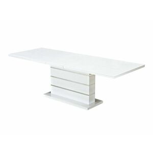Asztal Scandinavian Choice 780, Fényes fehér, 75x90x200cm, Hosszabbíthatóság, Közepes sűrűségű farostlemez kép