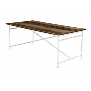 Asztal Concept 55 181, Barna, Fehér, 73x100x200cm, Közepes sűrűségű farostlemez, Fém kép