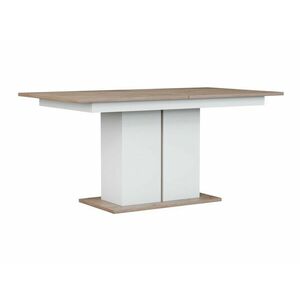 Asztal Orlando K111, Tölgy, Fehér, 76.5x90x160cm, Hosszabbíthatóság, Laminált forgácslap kép