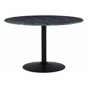 Asztal Flint 111, Szürke márvány, Fekete, 75cm, Márvány, Fém kép