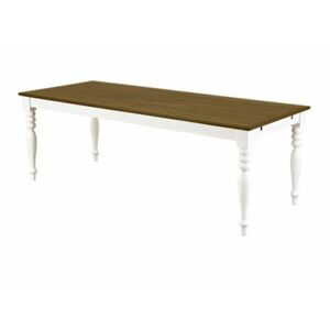 Asztal Bloomington 179, Fehér, Barna, 76x90x220cm, Közepes sűrűségű farostlemez, Váz anyaga kép