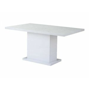 Asztal Riverton 446, Fehér márvány, Fehér, 75x90x120cm, Hosszabbíthatóság, Közepes sűrűségű farostlemez kép