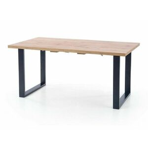Asztal Houston 705, Wotan tölgy, Fekete, 74x85x135cm, Hosszabbíthatóság, Laminált forgácslap, Fém kép