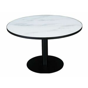 Asztal Flint 141, Fekete, Fehér márvány, 74cm, Üveg, Fém kép