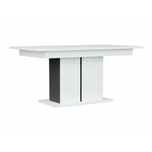Asztal Orlando U109, Fehér, Fekete, 76.5x90x160cm, Hosszabbíthatóság, Laminált forgácslap kép
