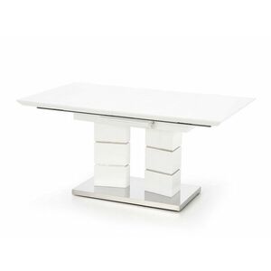 Asztal Houston 948, Fehér, 75x90x160cm, Hosszabbíthatóság, Közepes sűrűségű farostlemez, Fém kép