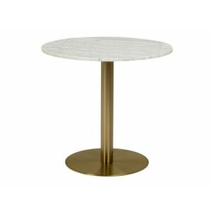 Asztal Oakland 565, Fehér márvány, Arany, 75cm, Márvány, Fém kép