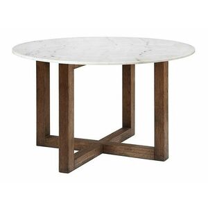 Asztal Riverton 559, Fehér márvány, Barna, 76cm, Márvány, Váz anyaga, Tölgy kép