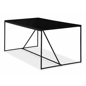 Asztal Concept 55 128, Fekete, 76x90x180cm, Üveg, Fém kép