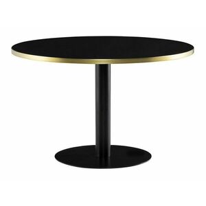 Asztal Flint 141, Fekete, Arany, 74cm, Üveg, Fém kép
