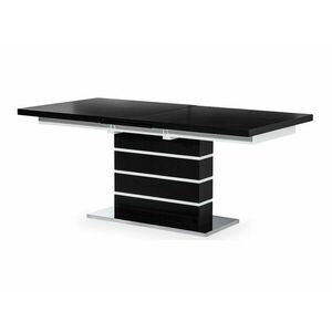 Asztal Charleston 234, Fekete, Fehér, 75x90x180cm, Hosszabbíthatóság, Közepes sűrűségű farostlemez kép