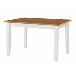 Asztal Denton 139, Mézes tölgy, Fehér, 75x80x160cm, Hosszabbíthatóság, Asztallap anyaga, Váz anyaga, Fenyő kép