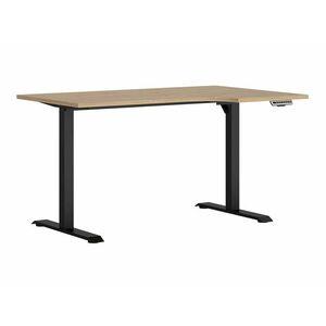 Állítható magasságú íróasztal Boston CU135, Elektromos, Állítható magasság, 72x140x90cm, Artisan tölgy, Fekete kép