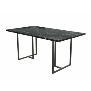 Asztal CosmoLiving by Cosmopolitan 122, Fekete márvány, Fekete, 76.2x91.4x162.6cm, Közepes sűrűségű farostlemez, Fém kép