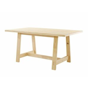 Asztal Denton 573, Világosbarna, 77x90x160cm, Asztallap anyaga, Váz anyaga, Fenyő kép