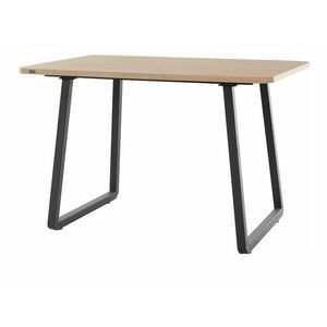 Asztal Denton 485, Tölgy, Fekete, 76x80x120cm, Közepes sűrűségű farostlemez, Fém kép