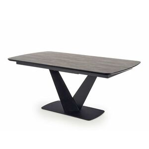 Asztal Houston 1289, Sötétszürke, Fekete, 76x95x180cm, Hosszabbíthatóság, Laminált forgácslap, Közepes sűrűségű farostlemez, Fém kép