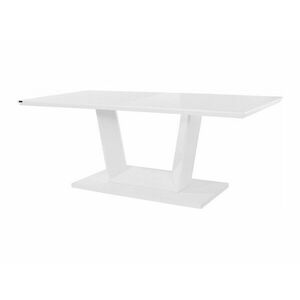 Asztal Denton 744, Fényes fehér, 78x100x200cm, Közepes sűrűségű farostlemez kép