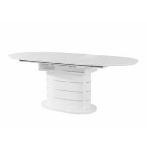 Asztal Denton 767, Fényes fehér, 76x90x200cm, Hosszabbíthatóság, Közepes sűrűségű farostlemez kép