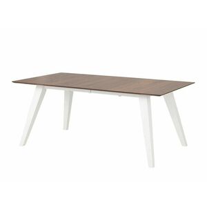 Asztal Denton 813, Fehér, Dió, 75x100x180cm, Hosszabbíthatóság, Közepes sűrűségű farostlemez, Váz anyaga, Fenyő kép