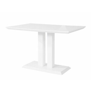 Asztal Denton 874, Fényes fehér, Fehér, 76x80x120cm, Közepes sűrűségű farostlemez kép