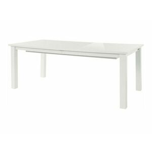 Asztal Denton 958, Fényes fehér, 76x100x200cm, Hosszabbíthatóság, Közepes sűrűségű farostlemez kép