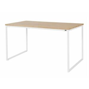 Asztal Denton 1038, Tölgy, Fehér, 76x90cm, Közepes sűrűségű farostlemez, Fém kép