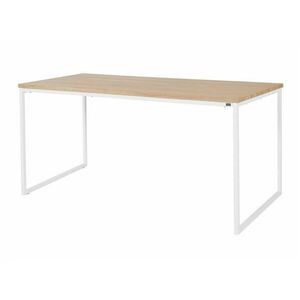 Asztal Denton 1038, Fehér, Tölgy, 76x90cm, Közepes sűrűségű farostlemez, Fém kép