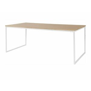 Asztal Denton 1039, Fehér, Tölgy, 76x100x200cm, Közepes sűrűségű farostlemez, Fém kép