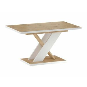 Asztal Boston 468, Fehér, Wotan tölgy, 76x85x138cm, Hosszabbíthatóság, Laminált forgácslap kép