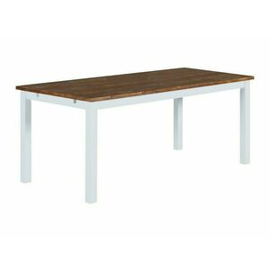 Asztal Riverton 631, Fehér, Barna, 75x90x180cm, Hosszabbíthatóság, Asztallap anyaga, Közepes sűrűségű farostlemez, Fenyő kép