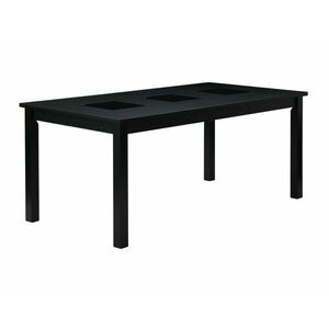 Asztal Riverton 493, Fekete, 75x90x180cm, Hosszabbíthatóság, Közepes sűrűségű farostlemez kép