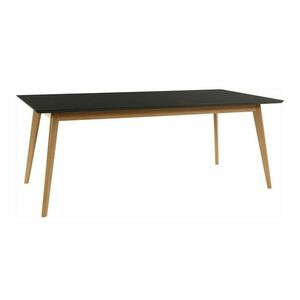 Asztal Denton 1102, Tölgy, Fekete, 77x100x200cm, Közepes sűrűségű farostlemez, Váz anyaga kép