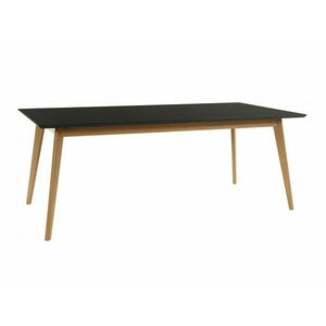 Asztal Denton 1102, Tölgy, Fekete, 77x100x200cm, Hosszabbíthatóság, Közepes sűrűségű farostlemez, Váz anyaga kép