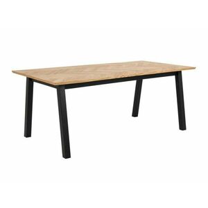 Asztal Oakland 387, Tölgy, Fekete, 75x95x180cm, Laminált forgácslap, Közepes sűrűségű farostlemez kép