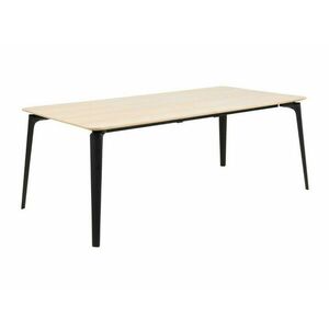 Asztal Oakland 375, Fekete, Világosbarna, 74.8x100x200cm, Közepes sűrűségű farostlemez, Fém kép