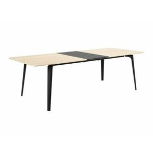 Asztal Oakland 375, Fekete, Világosbarna, 74.8x100x200cm, Hosszabbíthatóság, Közepes sűrűségű farostlemez, Fém kép