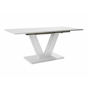 Asztal Tulsa 611, Fényes fehér, Fehér, 75x90x180cm, Hosszabbíthatóság, Közepes sűrűségű farostlemez kép