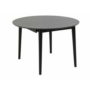 Asztal Oakland 973, Fekete, 75cm, Hosszabbíthatóság, Közepes sűrűségű farostlemez, Természetes fa furnér, Váz anyaga, Kaucsuk kép
