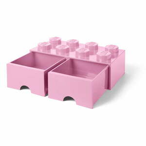 Világos rózsaszín tárolódoboz, 2 fiókkal - LEGO® kép